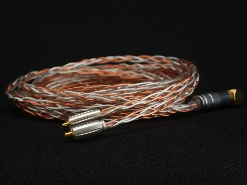 Ourart 8 ядер 99 акций медь и медь посеребренный смешанный плетеный HiFi MMCX кабель для наушников