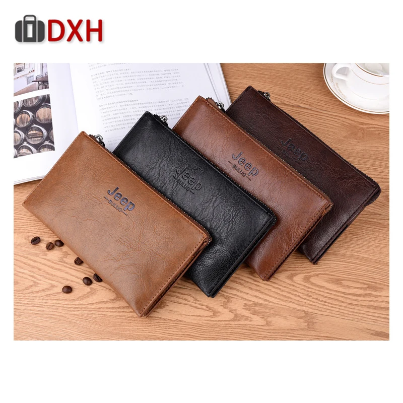 

Luxury Men's Wallet Clutch Bag 2019 New Fashion Long Iarge Capacity Male Black with coin zipper Hand Wallets Purse For Men DXH