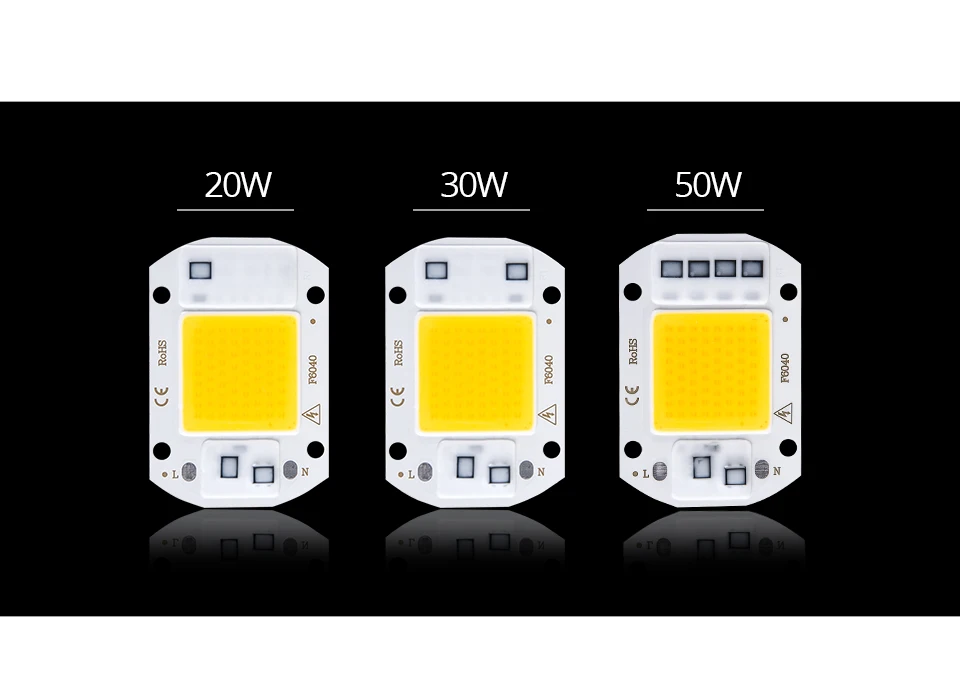 Vacamm светодиодный чип COB Smart IC высокой мощности 20 Вт 30 Вт 50 Вт 110 В 220 В светодиодный чип лампа для матрицы для проекторов DIY прожектор