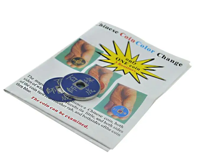 

Chinese Coin Color Change Magic Tricks Magician Close Up Illusions Props Gimmick Comedy Mentalism Accessories