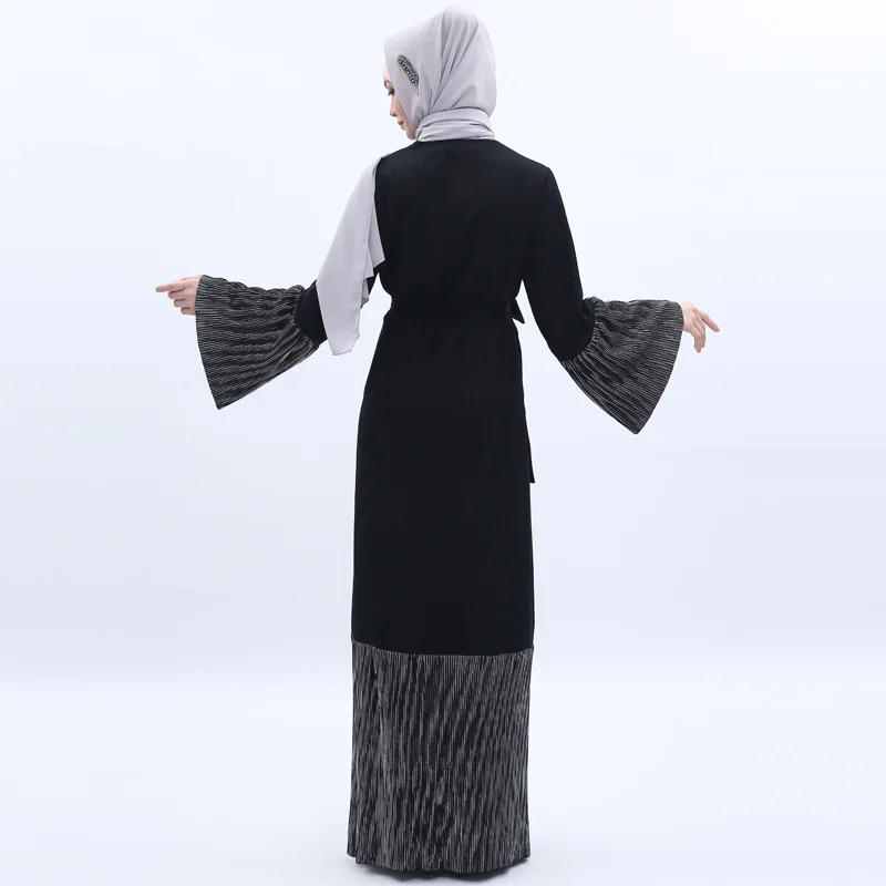 Элегантное мусульманское abaya полное платье Летний кардиган-кимоно свободные длинные халаты Jubah Ближний Восток Eid Рамадан исламский