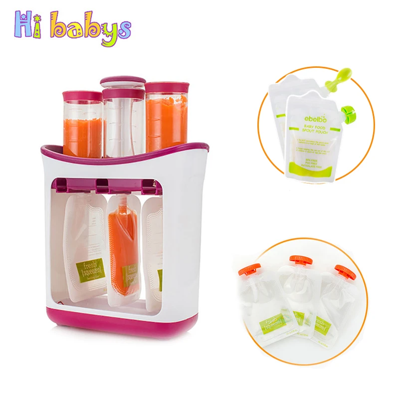 

Baby Food Maker Baby Feeding Containers Storage Supplies Newborn Toddler Solid juice maker with 10 Pouches Squeez storage bag