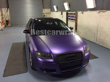 

Matte Purple Metallic Car Wrap Vinyl Film With Air Bubble Free quality automobile covering foil skin size 1.52x20m/Roll
