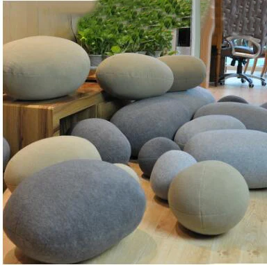 

2018 New Hot Creative 3D Simulation Stone Pillow Pebbles Cotton Back Cushion Lazy Creative Home Decor Funny Soft Pillow