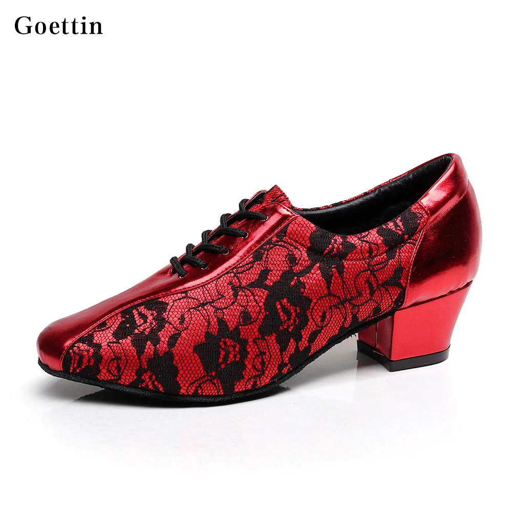 

New Arrivals! High Quality Women's PU+Lace Upper Latin Dance Shoes Ballroom Tango Dancing Shoe
