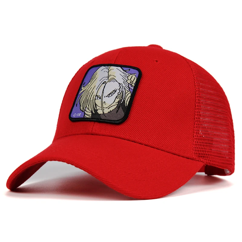 Goku сетчатая Кепка Dragon Ball Z Snapback BULMA хлопковая C-18 Saiyan бейсболка для мужчин и женщин хип-хоп кепка для водителя грузовика летняя Прямая поставка