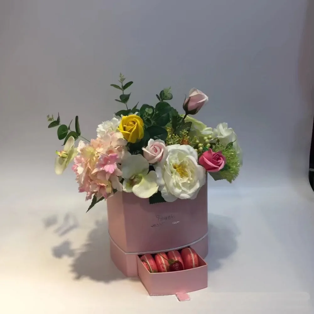 День Святого Валентина в форме сердца включает в себя ящик цветочный упаковка Цветы Подарочная коробка, Свадебные вечерние украшения любимая Подарочная бумажная коробка