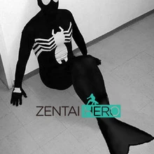 ZentaiHero, новинка, нарядное платье, лайкра, черный Веном, Symbiote, Человек-паук, хвост русалки, карнавальный костюм на Хэллоуин, вечерние, 17020402