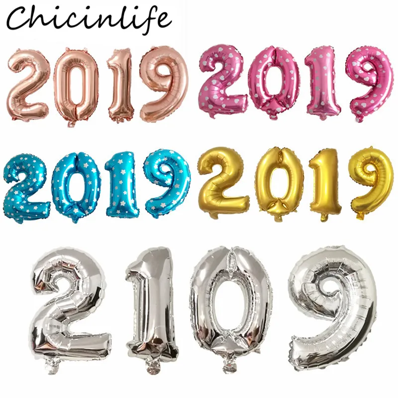 Chicinlife 16inch 2019 Rose Gold Balloons New Year Number Balloon Birthday Celebration Happy Party Decoration | Дом и сад