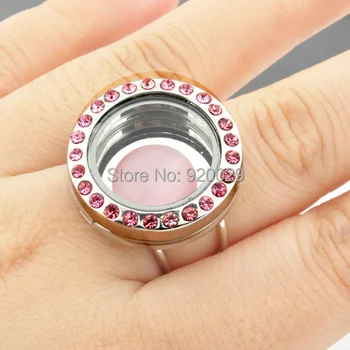 

M00040 adjustable charms locket ring locket size 25mm x17mm,ring size 18-20mm magentic floating locket