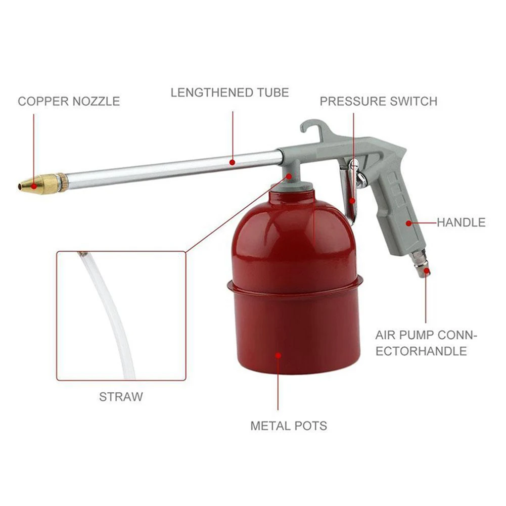 Инструмент для очистки двигателя высокого давления, спрей-очиститель воздуха с чайником TD326 - Цвет: Красный