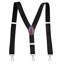 JIERKU подтяжки мужские подтяжки черные кожаные 3 зажима подтяжки Мода для девочек подтяжки брюки ремень 2,5*105 см