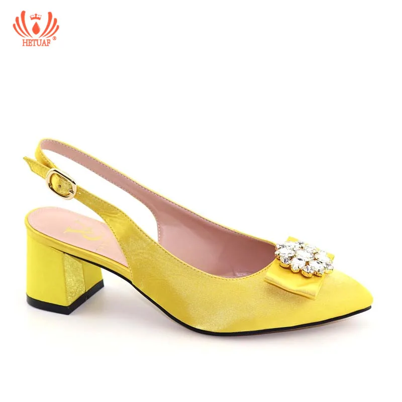 

2019 New Arrival Women Yellow Elegant Italian Women Sandals Shoes Parties African Wedding High Heels Slip on Women Pumps Shoes