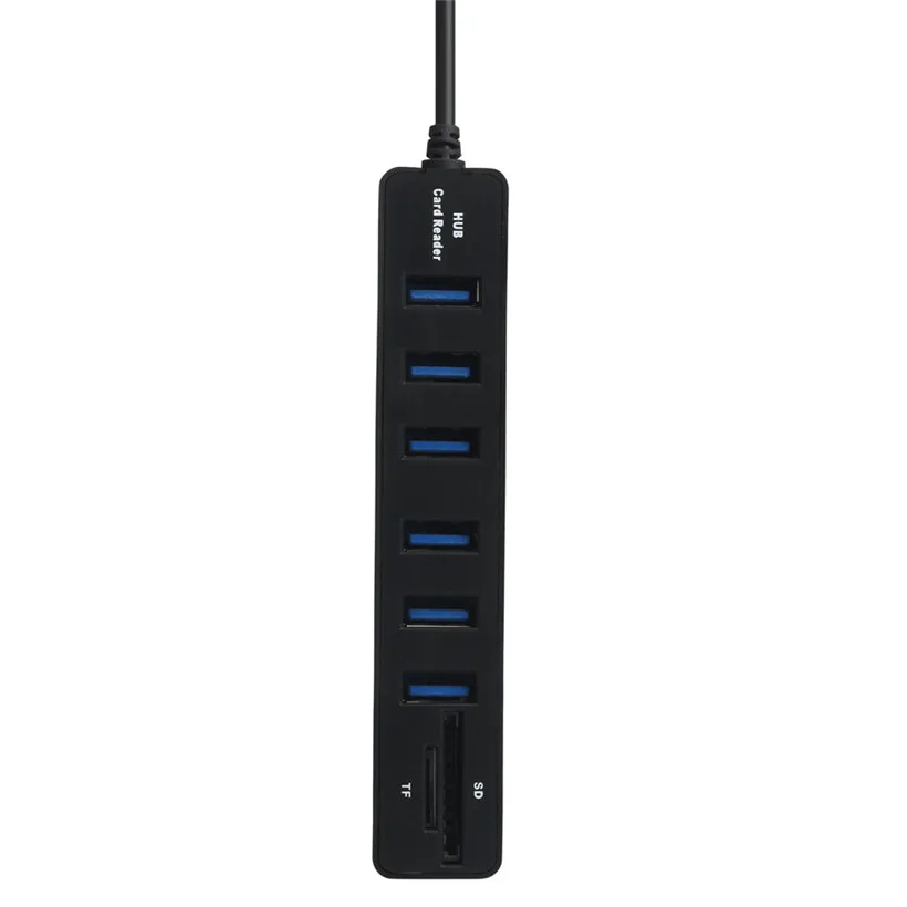 Расширенный usb hub новая одежда для маленькой девочки 2, in1for комбо супер Скорость USB 2,0 6 Порты и разъёмы разветвитель+ USB кард-ридер Wholesalex3067#2