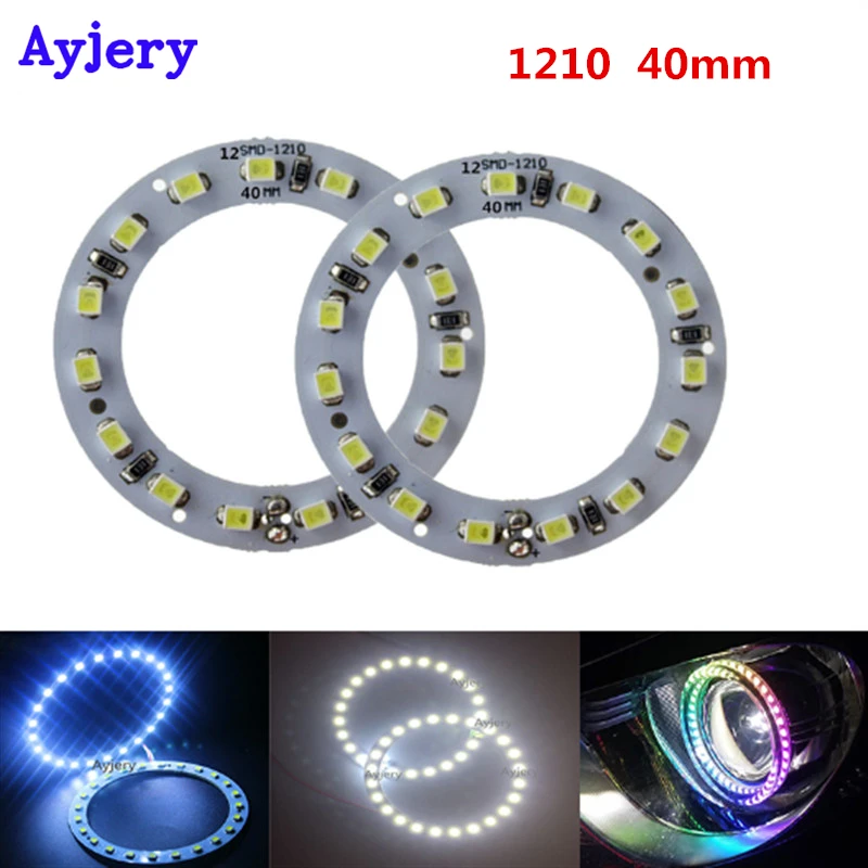AYJERY 40mm !! 2 PCS Auto halo rings 40MM 1210 12 LEDs 3528 4CM Halo