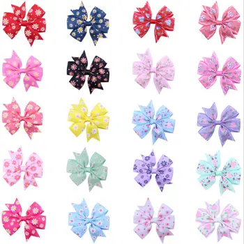 

20PCs/lot 20olors Baby Girls Daisy Flower Hair Clip Bow Hair Pins Headwear Girl Hair Accessories