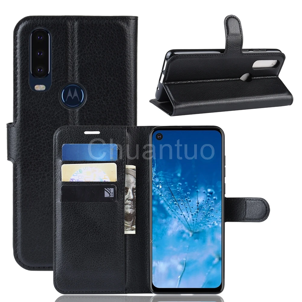 

Fashion Wallet PU Leather Case Cover For Motorola MOTO P40 Power Flip Protective Phone Back Shell With Card Holders