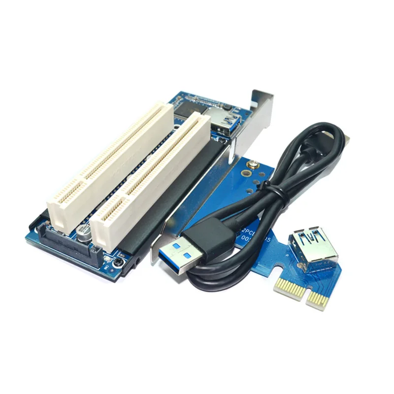 Настольный Pci-Express Pci-E к Pci Адаптерная карта Pcie к двойному Pci слоту Плата расширения Usb 3,0 добавить на карты конвертер
