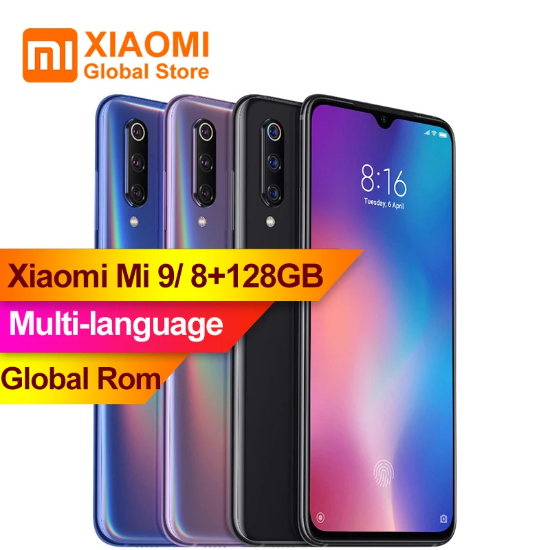 Xiao mi 9 8 Гб 128 ГБ 6 39 дюйма Восьмиядерный процессор Snapdragon 855 камера заднего вида 48 МП