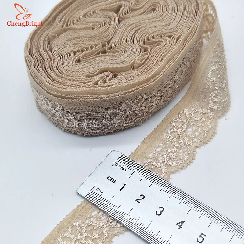 Lace Ribbon 10 Yards Stretch Elastic Lace Ribbon Lace Trim Fabric Embroidered Trimmings for Sewing