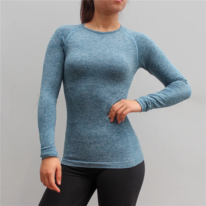 Yoga Top T Shirt Women Long Sleeve with Thumb Hole Running Sport Fitness Jersey
