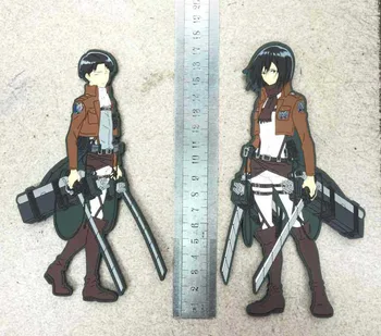 

2pcs/lot Attack on Titan Anime keychain Krista Lenz Rivaille Eren Armin Sasha Mantra Rubber strap/phone charms G779