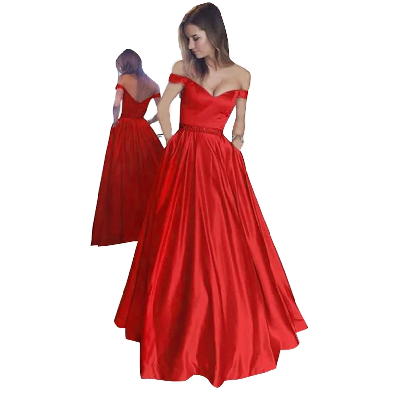 

Elegant Red Formal Evening Party Dress Women A Line Long Occasion Dresses Vestido De Festa V Neck Sleveless Lady Prom Gowns 5XL