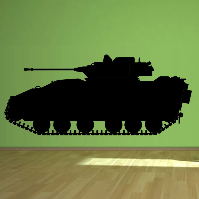 

New Arrived 3 Size Vinyl Wall Sticker Weapon Army Tank Wall Mural Art Nursery Room Decorative Wall Decals Y-644