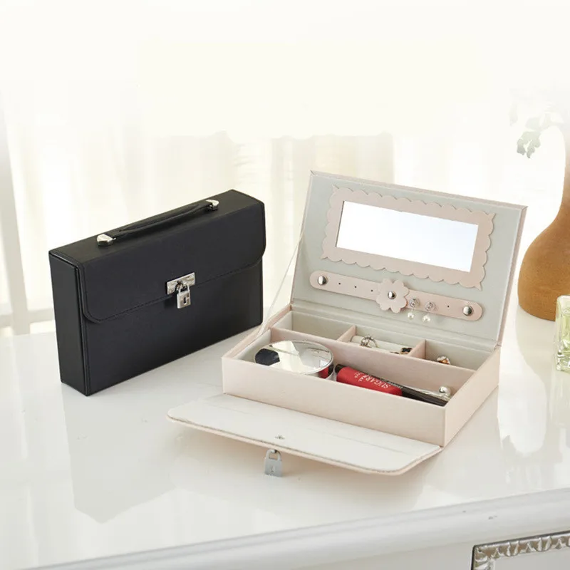 

Jewelry Packaging Box Casket Box For Earrings Ringe Exquisite Makeup Case Organizer Container Boxes Birthday Mother's Day Gift