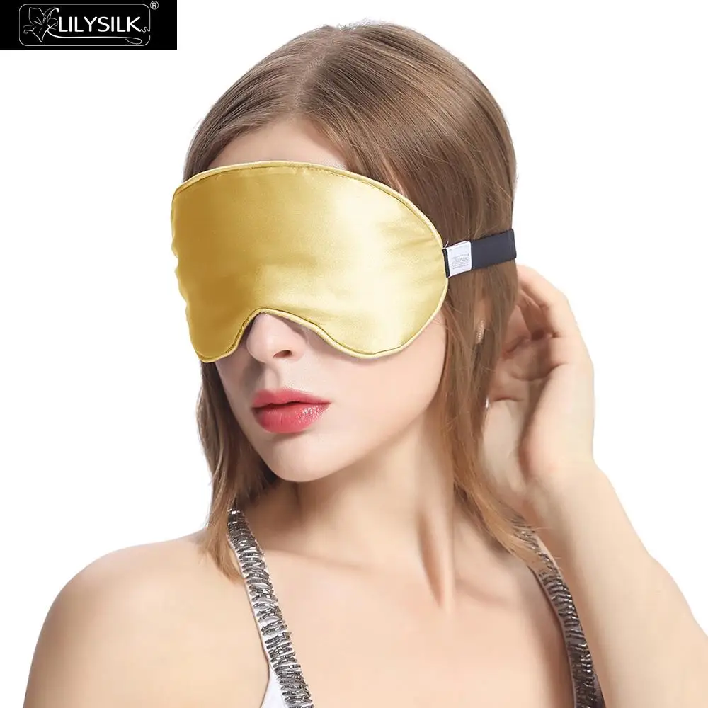 

LilySilk Eye Mask Sleep Silk Real Pure Wide Elastic Band 19 momme Blindfold Face Eyeshade For Sleeping Relax Skin Care