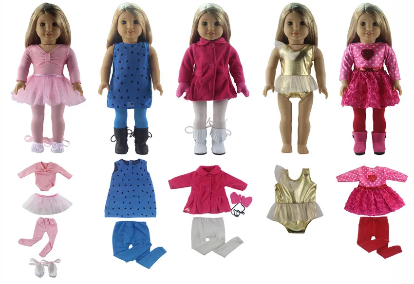 Skup Hot 5 sztuk w różnych kolorach i stylach ubranka dla lalki dla 18 American Bitty laleczka bobas A01