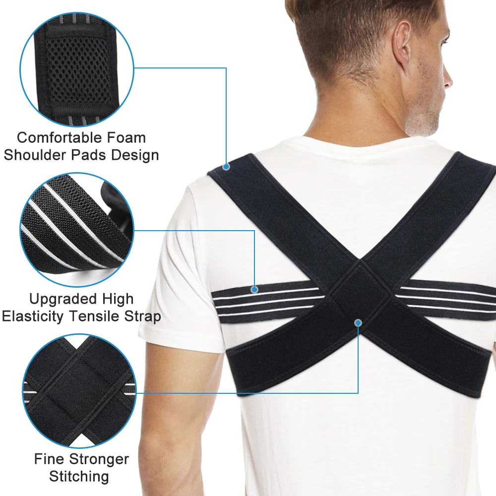 

New X-Shape Adjustable Corrector Corset Back Straightener Upper Shoulder Spine Support Belt Posture Correction Prevent Slouching