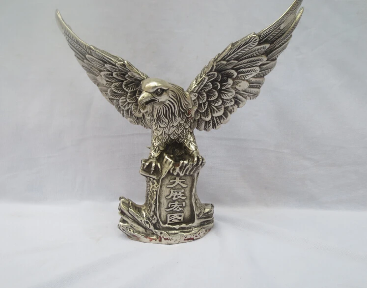 

Antique antiques Collectible Decorated Old Handwork Tibet Silver Carved Bird Statue/Big Eagle sculpture With Mark fast Shipping