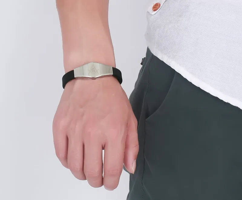 Цепочка для мужчин ювелирные изделия крутой масонский узор Мужской Силикон+ браслеты из нержавеющей стали Повседневный стиль браслет ручной