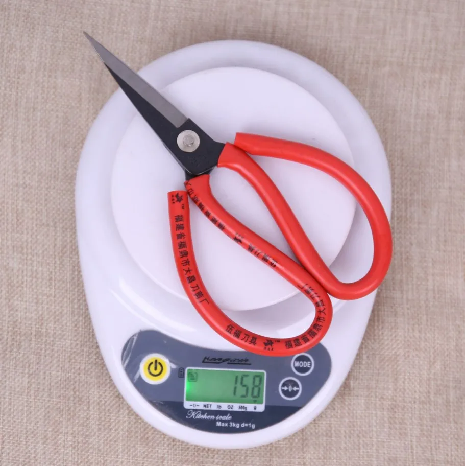 Wu Fuxing Red handle rubber grip household scissors carbon steel industrial shear heavy duty leather cutting scissors 5