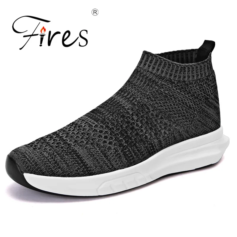 Модная обувь для бега, нескользящая мужская обувь, повседневная обувь высокого качества, весенне-осенние дышащие кроссовки,, обувь для отдыха - Цвет: Серый