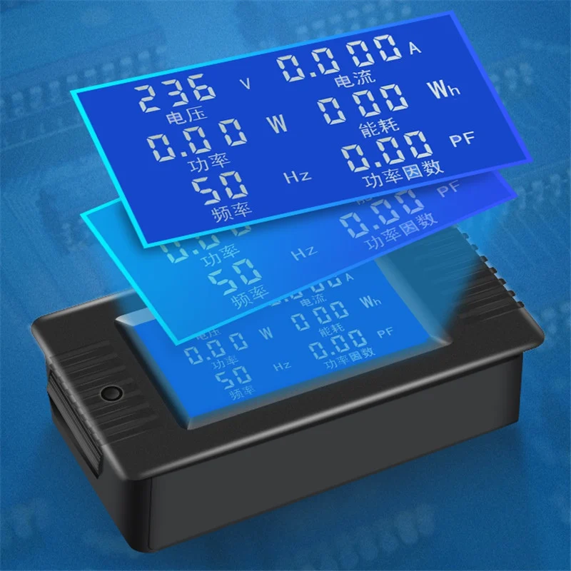 Многофункциональный адаптер переменного тока 6 In1 220V 100A однофазный цифровой Панель Амперметр вольт ватт кВтч Мощность измеритель коэффициента мощности с Разделение CT