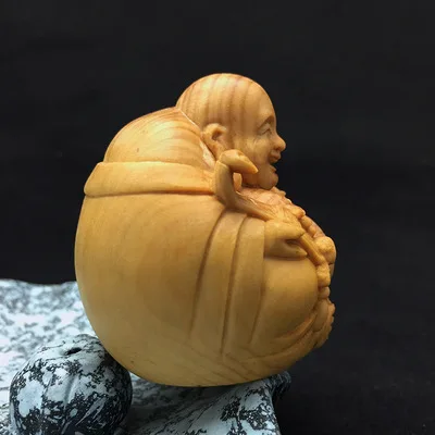 Аутентичные ручки из самшита Maitreya фигурка Будды и резьба из красного дерева
