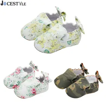 

Spring Newborn Baby Girls Boys Shoes Floral Bowknot PU Leather Soft Moccs First Walkers Anti-Skid Baby Shoes
