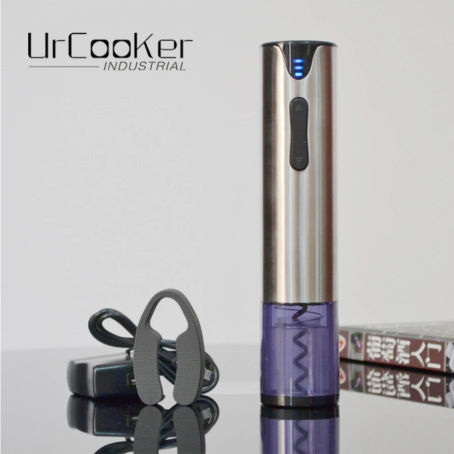 New design automatic electric wine bottle corkscrew opener with foil