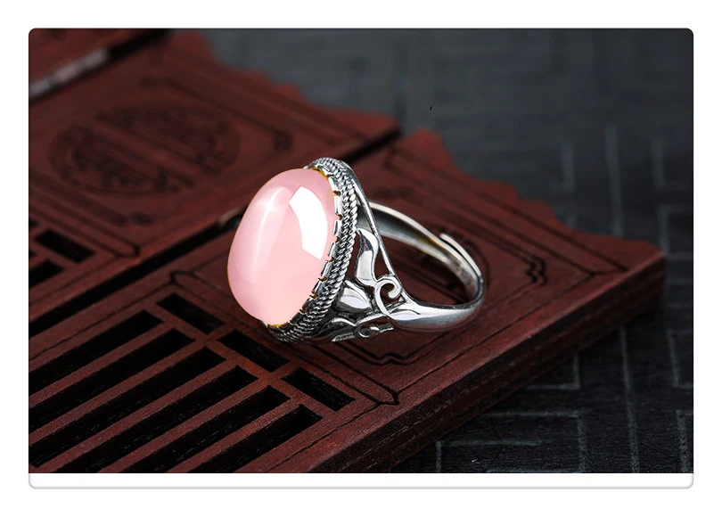 Oh My God So beautiful 12*16 мм не поддельные S925 серебро Африка розовый кварц кольца подарок магазин литовский халцедон