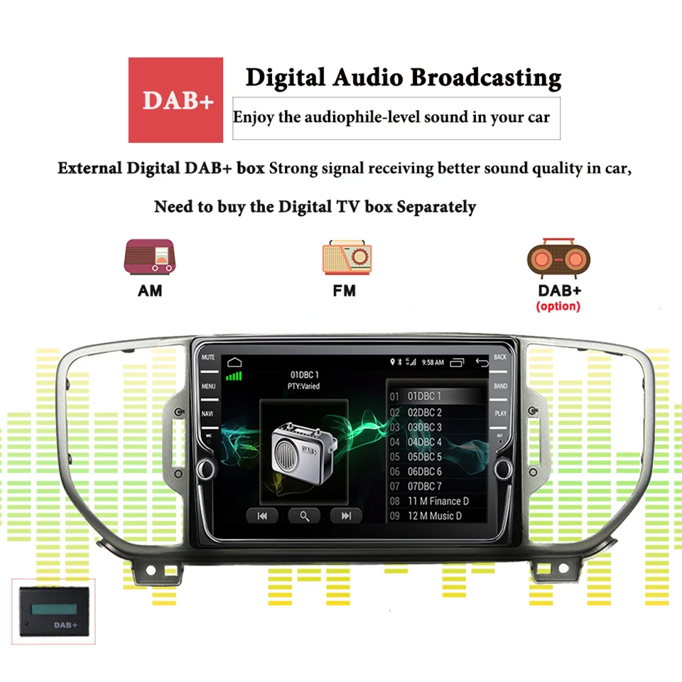 Автомобильный dvd плеер kx5 android 10 0 для KIA sportage 2016 2017 gps навигация радио видео стерео