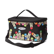 ROOCHL Colored Pencil Case 120 Slots Pencil Holder Pen Bag Large Capacity Pencil Organizer with Handle Strap Handy Colored Pencil Box with Printing Pattern Bowknot Jungle