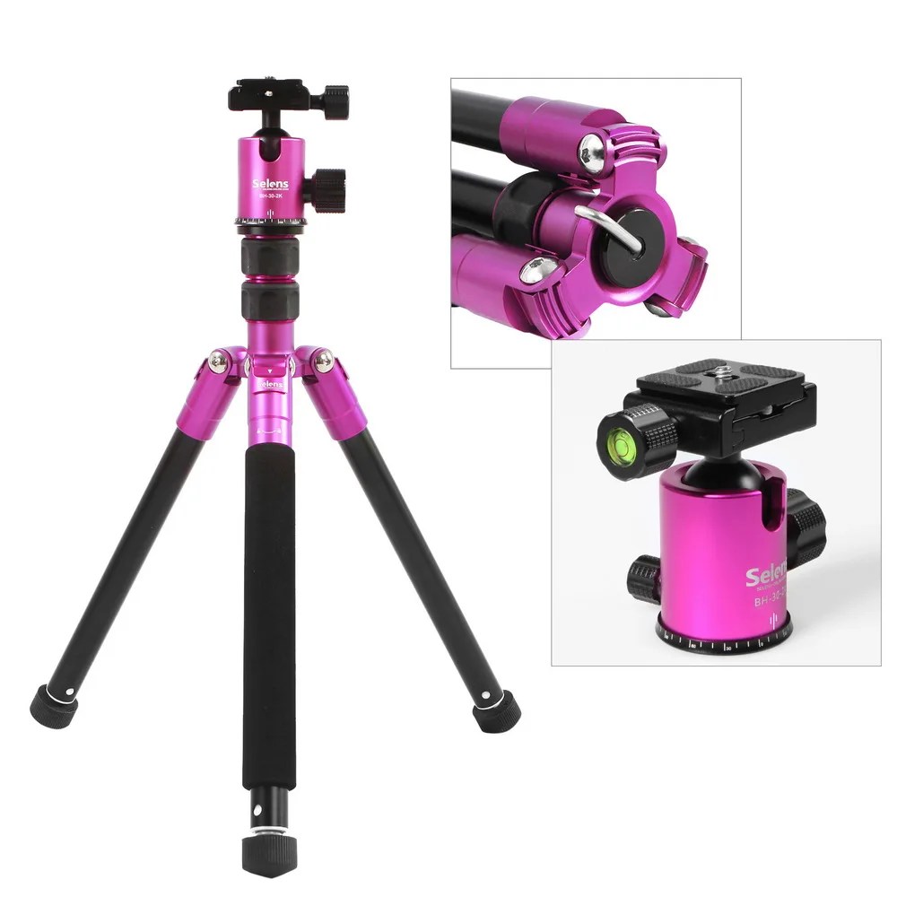 Selens 150 см/6" черный профессиональный штатив для фотографии монопод для DSLR камеры портативный легкий дорожный штатив - Цвет: Rose Red