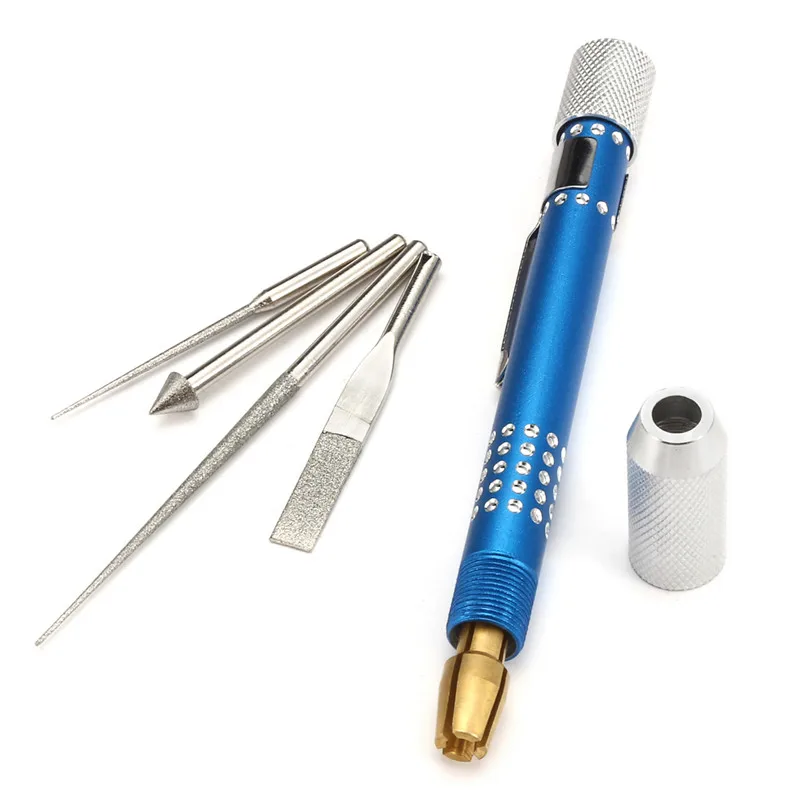 

Burr Jewelry Woodworking Hand Craft Tool 4Pcs Diamond Coated Bead Reamer Head + Holder For DIY Jewelry Making