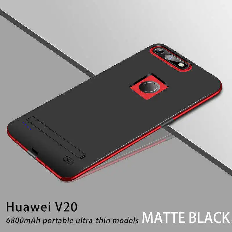 Чехол для аккумулятора 6800 мА/ч для huawei V20, чехол для внешнего аккумулятора, тонкое быстрое зарядное устройство, внешний аккумулятор, чехол для huawei Honor V20 - Цвет: Black