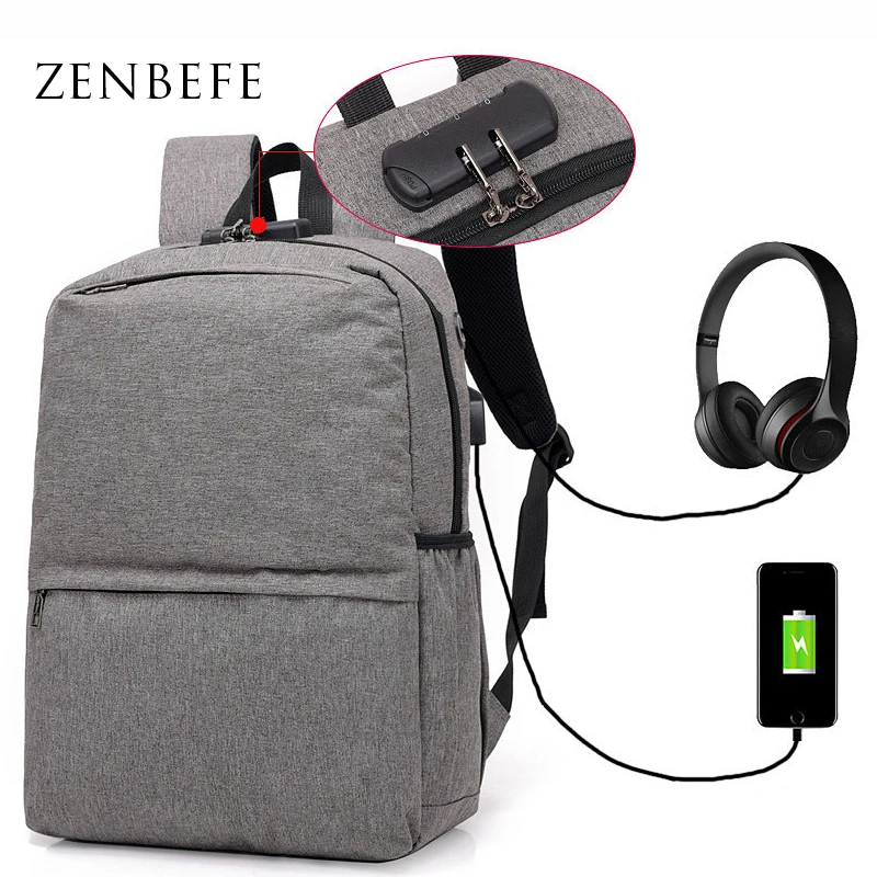 ZENBEFE Light Weight Backpacks Grey School Bags For Teenagers Travel