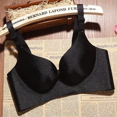 Black OMHXZJ/ ; модное нижнее белье для девочек; цельнокроеное нижнее белье без следа; без стального кольца; бюстгальтер с регулировкой молока; сексуальный бюстгальтер; NY75 - Color: Black