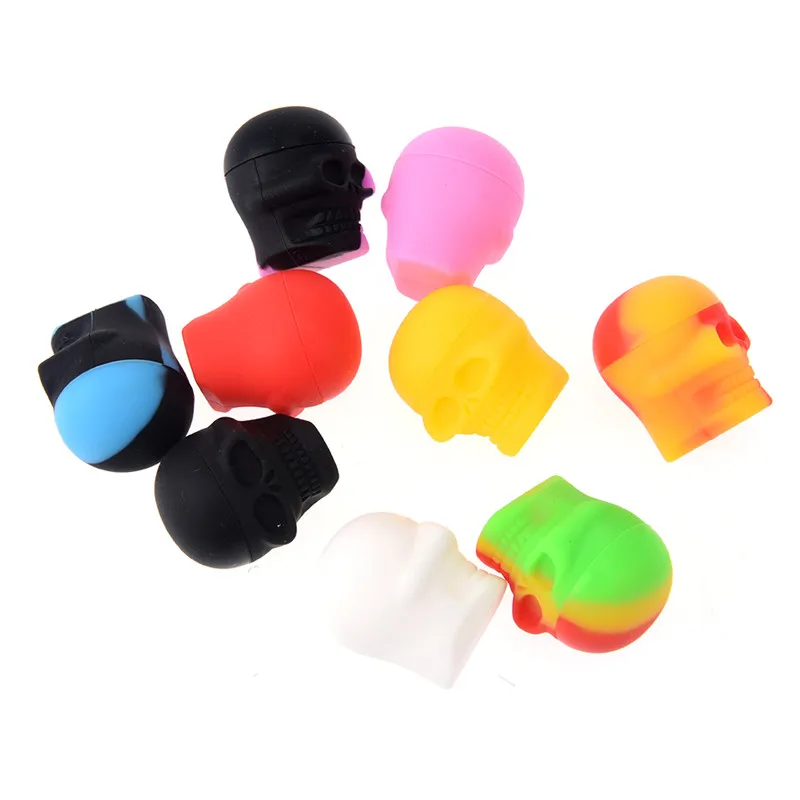 

3ml Skull Style Silicone Wax Concentrate Oil Container Jar For Bho Slick Butane Hash Dab Silicon Wax Jar Recipiente De Silicona