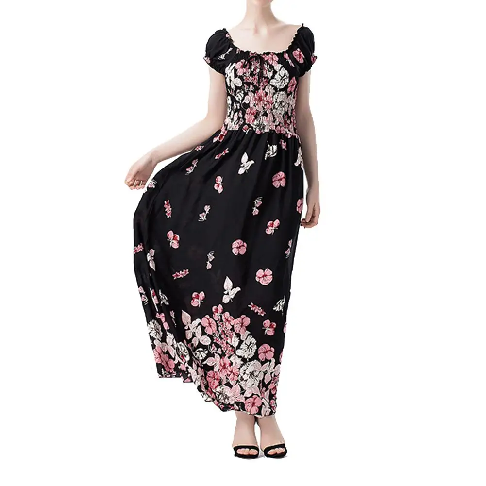 

Yfashion Women Summer Off-shoulder Delicate Printed Bubble Dress Beautiful Girl Leisure Dress High Quality Natural Simple 2019